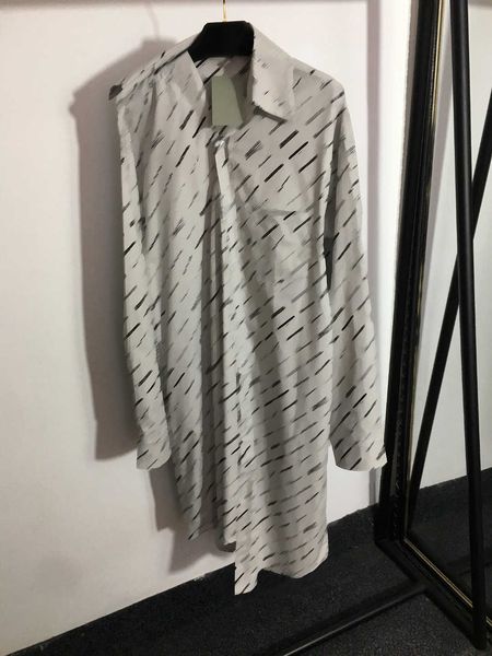 

23ss women dress summer dresses womens designer clothing full letters printed lapel long-sleeved shirt dress womens clothing, Black;gray
