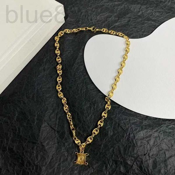 

strands, strings designer triumphal arch chain necklace women's 2021 new pig nose personality temperament collarbone neck 13mr, Black