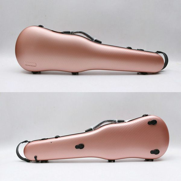 

4/4 violin case carbon fiber violin box strong case 200kg pressure rose gold