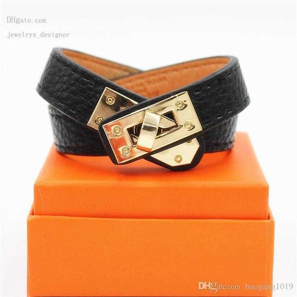 

designer bracelets 15mm luxury stainless steel cuff bracelets bangles wristband pu leather bracelets classic original charm bracelets, Golden;silver