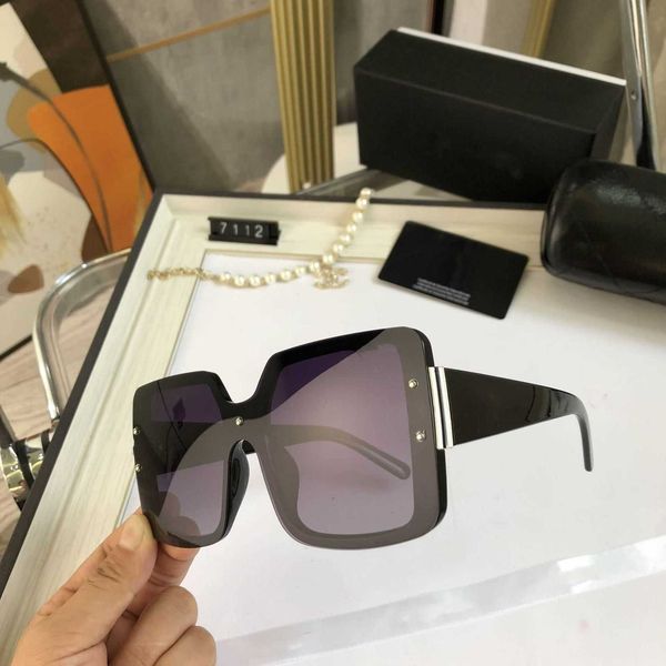 

fashion ch designer cool sunglasses canel new sunglasses women's fashion large frame super texture simple polarized straight, White;black