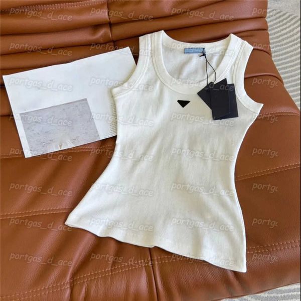 

prad white black women t shirt tank sleeveless womens tanks ins fashionable bottoming vest