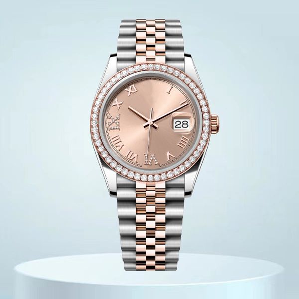 

watch diamond watch womens Water pink dial 8215 movement couple Watches 36mm 40mm Sapphire Business Wristwatch High end Stainless Steel Belt Montre de Luxe, Sz19