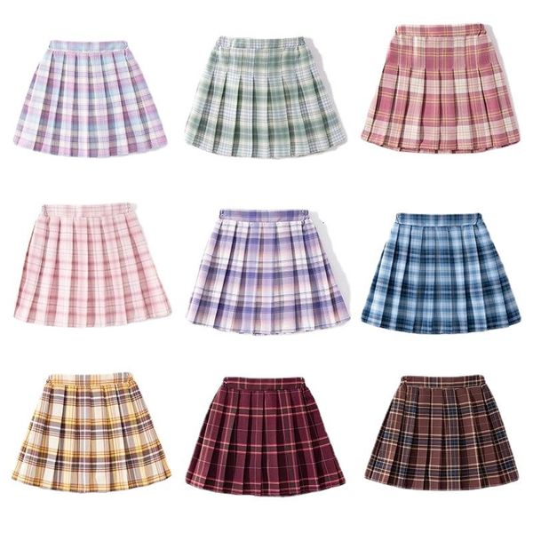 

skirts spring girls fashion trend dress teenage plaid skirt children cut striped a-line skirt kids summer elegant dress 230406, Blue