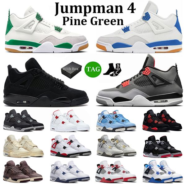 

2023 with box jumpman 4 basketball shoes men women 4s sapphire pine green black cat fire red court purple pure money mens trainers sports sn
