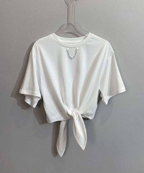 

women midriff-baring t-shirt tees short sleeve ties black white