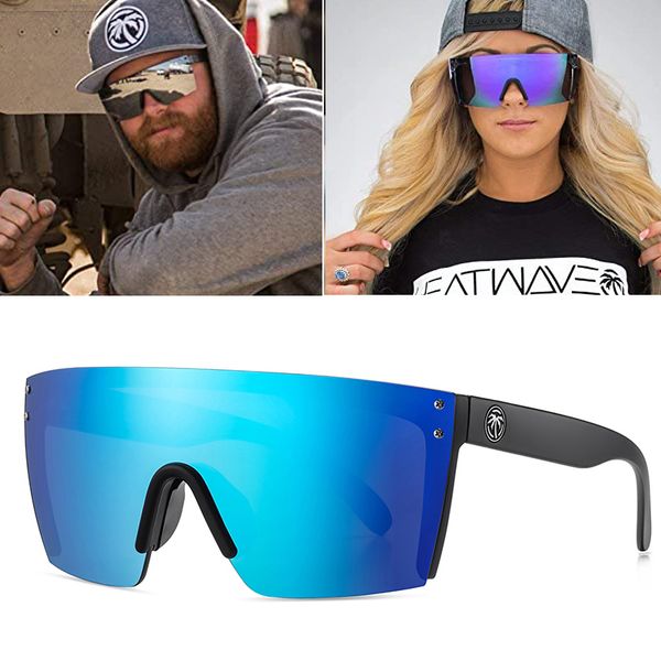 

sunglasses frames heat wave brand square conjoined lens men sun glasse many color options with packaging box 230407, Silver