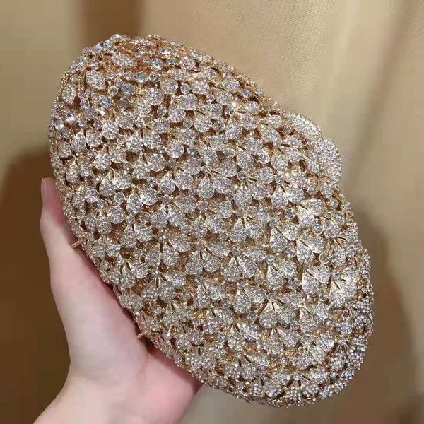 

evening bags xiyuan gold color crystal clutch purses for women formal party wedding s handbags bridal flower 230407