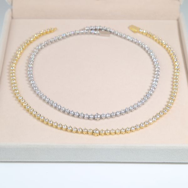 

iced out women lady punk wedding necklace paved white 3mm 4mm cz tennis choker necklaces plated gold silver wholesale hip hop jewelry