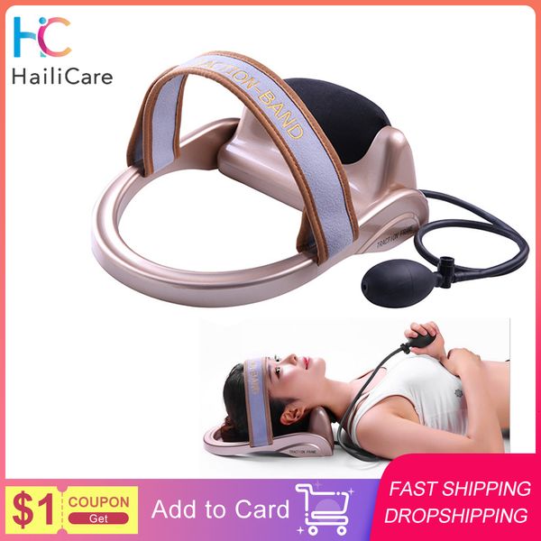 

back massager filled air head massager cervical tractor neck traction posture pump relax vertebra massage spine muscle pain relief health ca