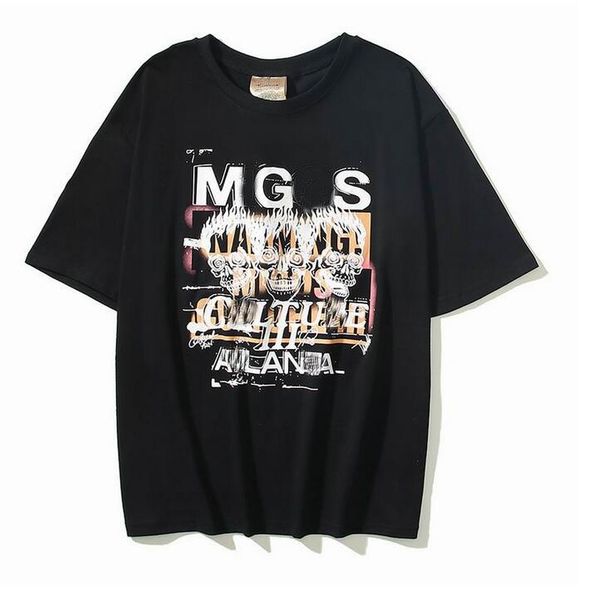 

gal lavin mens designer t shirt casual man womens tees hand-painted ink splash graffiti letters loose short-sleeved round neck clothes the p, White;black