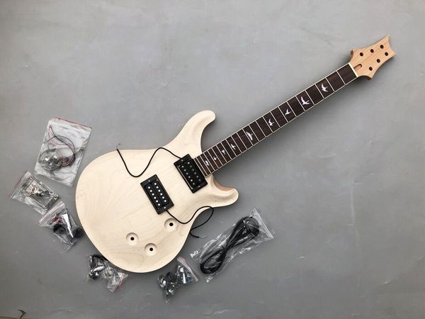 

new diy set guitar kit 22fret mahogany wood gutiar neck guitar body maple top