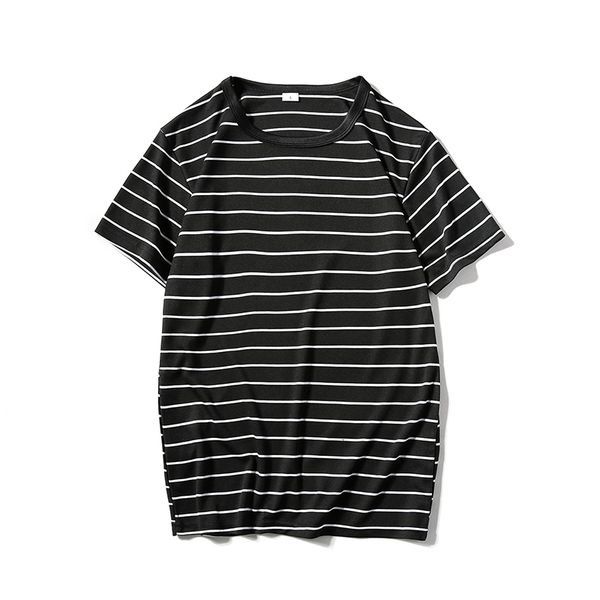 

men's t-shirts summer men's striped t-shirt short sleeved men's street clothing fashion striped casual o-neck t-shirt men&#03, White;black