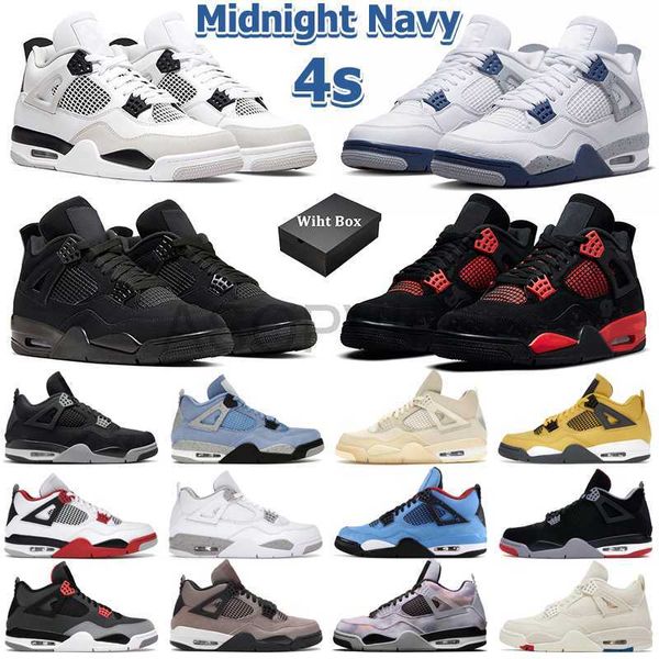 

with box 4 basketball shoes men women 4s midnight navy military black cat red thunder lightning university blue taupe haze mens trainers out