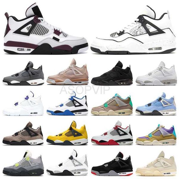 

4 mens running basketball shoes 4s white oreo university blue black cat fire red diy purple metallic cement motorsports outdoor trainer spor