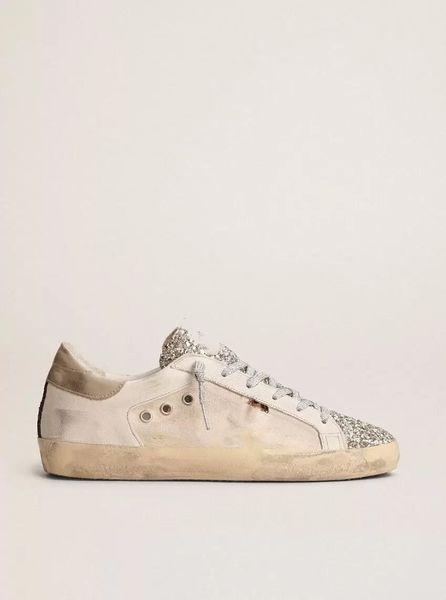 

2023 casual shoe designer luxury premium edition super-star sneaker vintage italian handcrafted with platinum glitter tongue and leopard pri, Black