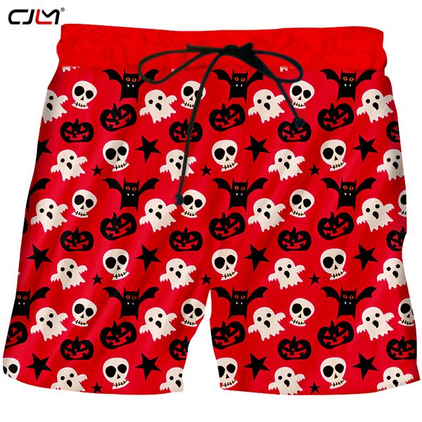 

men s shorts cjlm halloween lovely bat ghost 3d printed red pumpkin skulls man personality big size clothing 230407, White;black