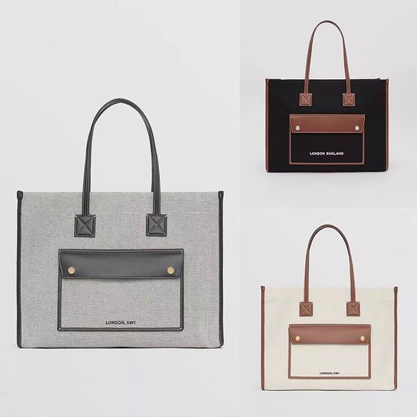

large capacity shopping shoulder bags burbrery luxury designer womens mens clutch bag nylon two sizes tote flap pocket hand bag wholesale wo