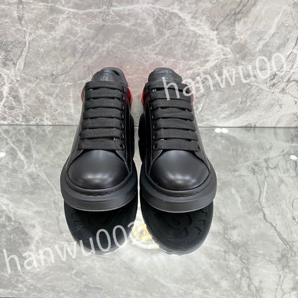 

2023 luxury lady flat casual shoes womens travel leather lace-up sneaker cowhide fashion woman white shoe men gym sneakers, Black