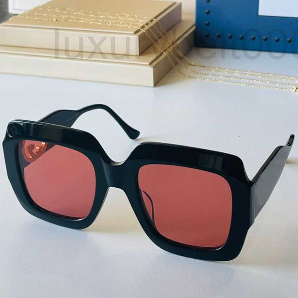

sunglasses designer fashion sunglasses for women square black fre personality wisp empty golden letters temple with chain gradient color len, White;black
