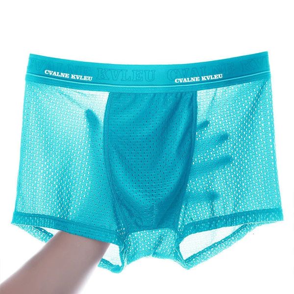 

underpants boxing underwear men's ice silk boxing underwear men's mesh boxing underwear breathable boxing shirt men's solid c, Black;white