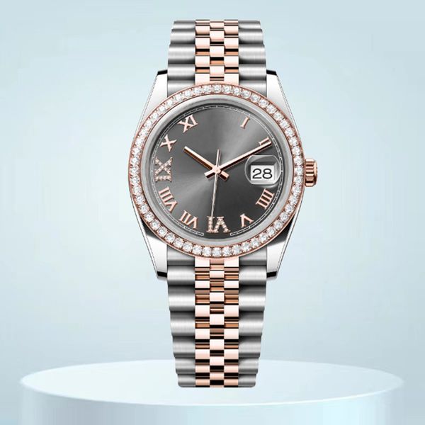 

new mens watch womens moissanite watch High end Designer 8215 Automatic Movement diamond watch 36mm 41mm Roman numeral dial Sapphire Glass Waterproof Luxury Watch, Sz20