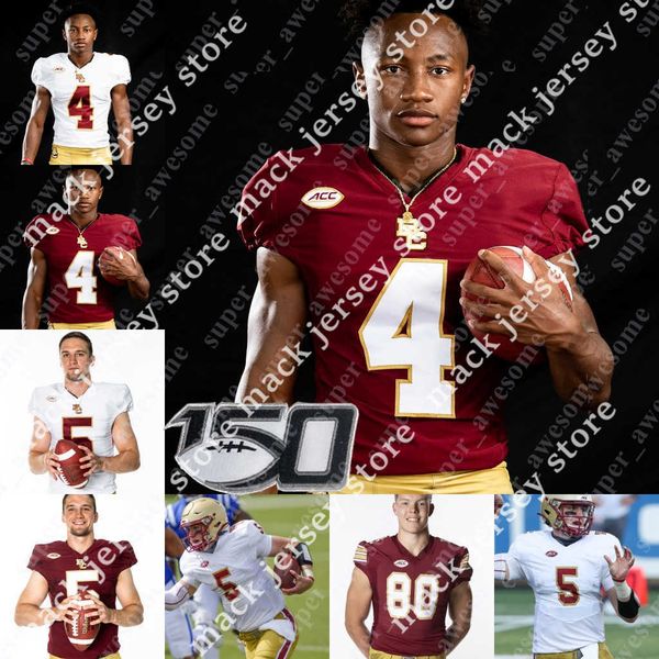 

ncaa boston college bc football jersey phil jurkovec zay flowers jaiden lars-woodbey zion johnson alec lindstrom dennis grosel jaelen gill c, Black;red