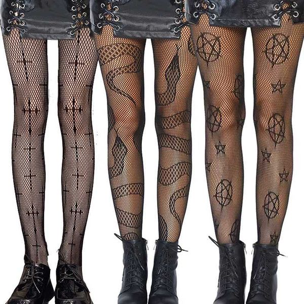 

5 pc socks women' leopard print mesh fishnet net pantyhose stockings party tights socks stockings lolita jk g tights gothic clothes z0, Red;black