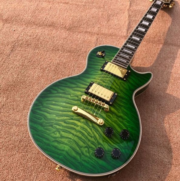 

guitar shop new clear green 6 string custom electric guitar fast shipping
