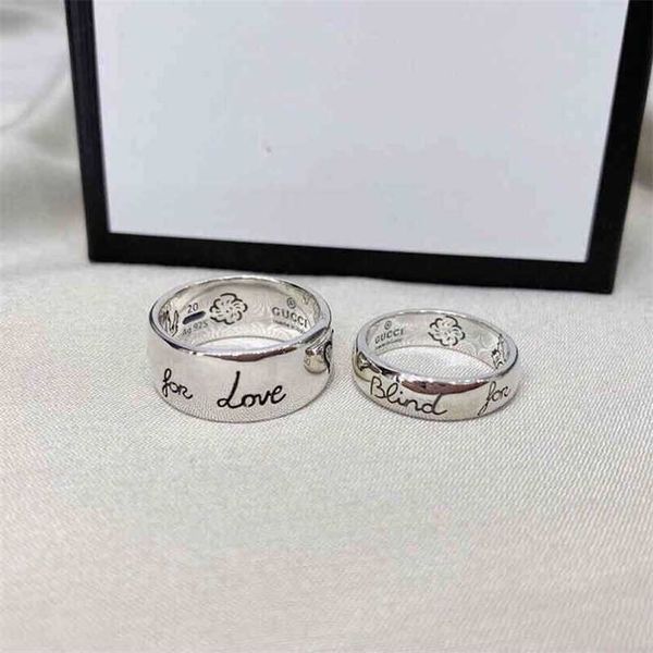 

fjxpring 2023 new version ring for male and female couples plated with sterling silver love fearless blindforlove factory direct sales 5