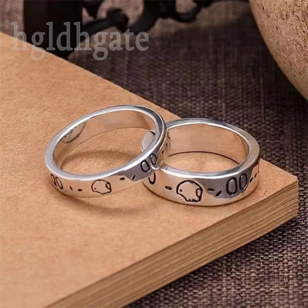 

hip hop bar black skull luxury rings wedding ring ghost fashion accessories bague letter elegant romantic classical jewelry designer ring si, Silver