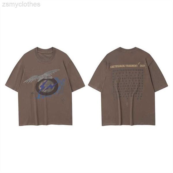 

men's t-shirts travis new spring and summer lightning eagle printed cotton men's and women's t-shirts with round necks, White;black