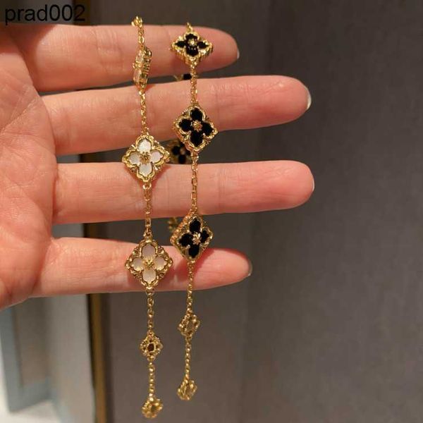

18k gold luxury clover designer charm bracelets for women party jewelry, Golden;silver