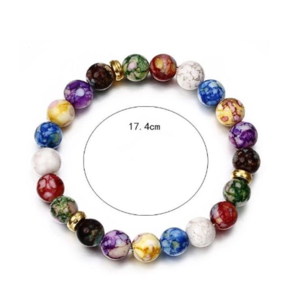 

beaded the chakras colorful bracelet yoga balance energy beads volcanic stone bracelet necklace jewelry bracelet women, Black
