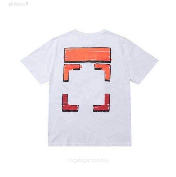 

2022 fashion men's brands offs designer cross t shirts gradient dissolve arrow printing x short sleeves summer tee t-shirts casual tsh, White;black
