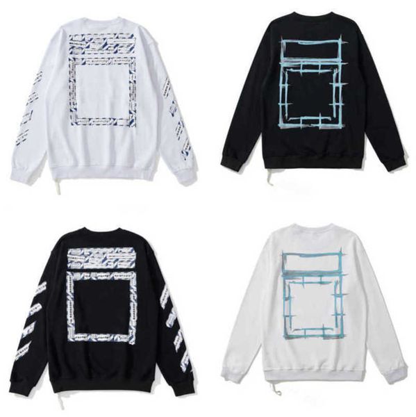 

brand luxury fashion men's sweatshirts offs pullover shirts hoodies designers women sweater men arrow cross letter print hoodie hip hop, Black