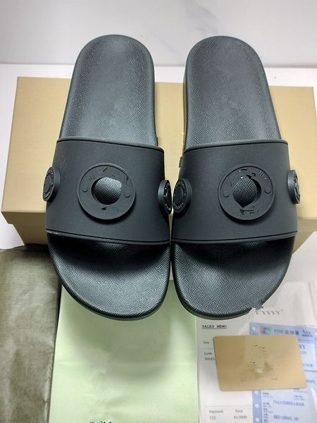 

slippers sandals women designer h sandal outdoor slippers crocodile skin flat flip flops fashion luxury lady loafers rubber slides, Black