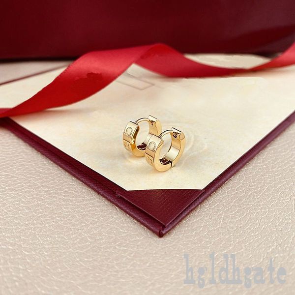 

simple gold plated love stud earings orecchini luxurious jewelry woman men rose color rhinestone unique earrings couple designer crystal hoo, Golden;silver