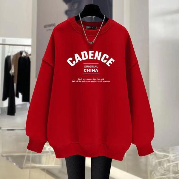 

spring and autumn women's loose relaxed round neck long sleeve sweater, Black