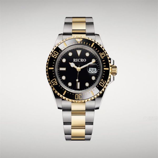 

automatic mechanical men's watch dial 43 mm luminous feature calendar ceramic ring mouth leisure sports289n, Slivery;brown