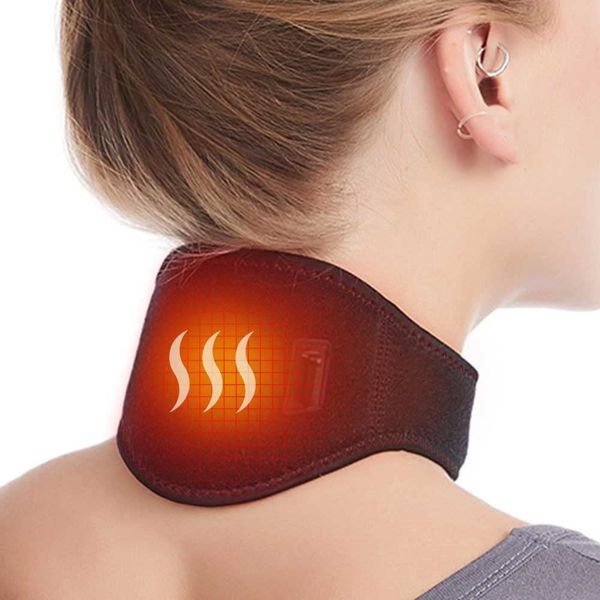 

back massager electric neck heating pad heated wrap for pain relief cervical vertebra fatigue therapy moxibustion health care 230406