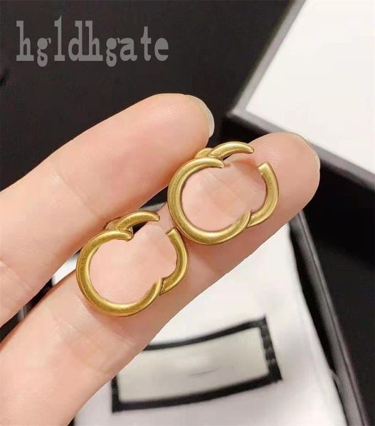 

charm luxury gold color designer earrings for teen girls trendy unique cute charming punk ins classical g double shape orecchini women stud, Golden;silver
