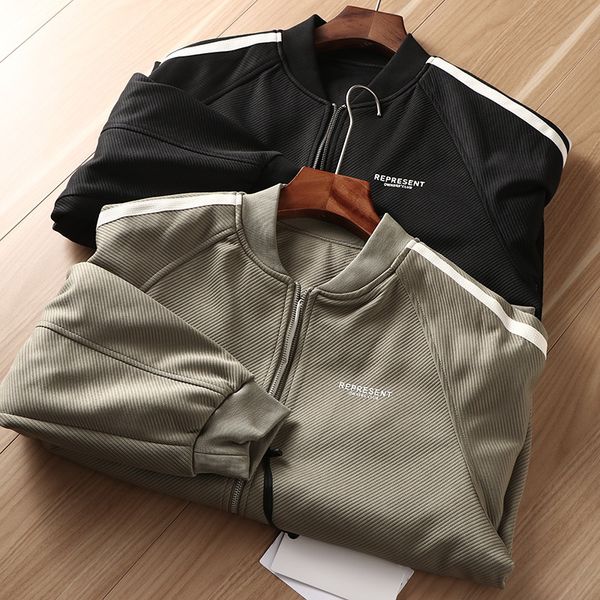 

2023 new outdoor golf men's baseball jacket spring casual fashion men's golf jacket zipper golf clothing, Black;brown