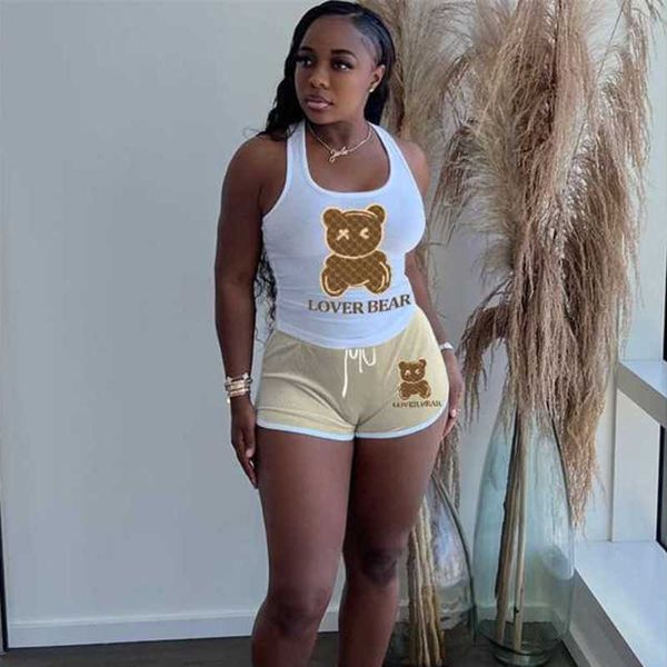 

2023 summer designer womens tracksuits tank shorts two piece set sports yoga 2 piece outfits, Gray