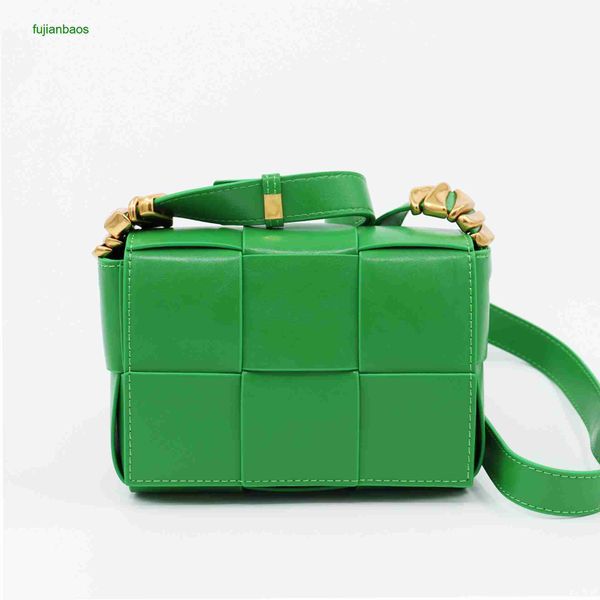 

bottgs cass handbags 2023 spring and summer new fashion women's bag woven plaid oil wax leather small square one shoulder cross body pi, Black