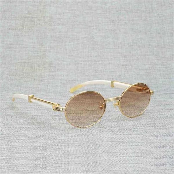 

2023 designer glasses model natural wood men round white buffalo horn clear glasses metal frame oculos wooden shades for summer accessories, White;black