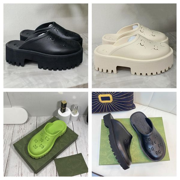 

2023 women's platform perforated g fashion sandals summer shoes r women's slippers candy color transparent high heels height 5cm l, Black