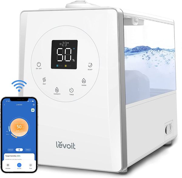

levoit lv600s humidifiers for bedroom large room home 6l warm and cool mist fill ultrasonic air vaporizer smart app &amp