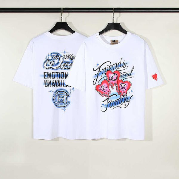 

american high street chen guanxi eu dissolved blue flame love letter print men and women's couple hip hop fashion brand short sleeve, Black;brown