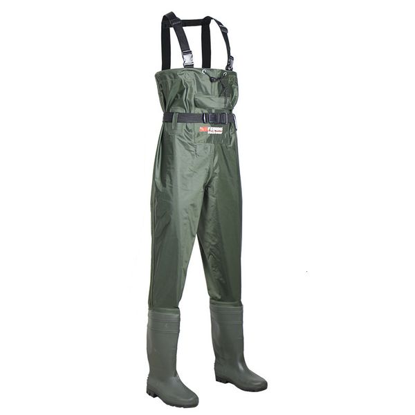

water shoes fishing chest waders for men with boot women hunting bootfoot waterproof nylon with wading belt stream gear breathable 2kg 23040, Black